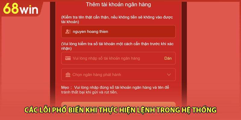 Các lỗi phổ biến khi thực hiện lệnh trong hệ thống